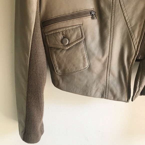 EMU Australia | Taupe Gray Leather Bomber Jacket - Picture 4 of 8